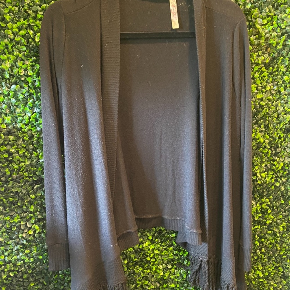 Black cardigan with tassels